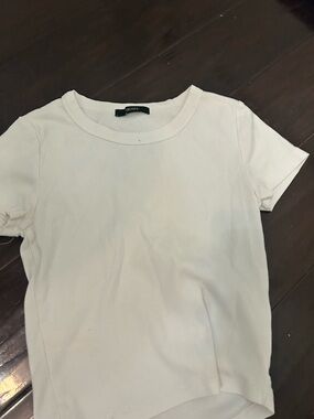 Forever 21 Cream Crewneck Short Sleeve Tee